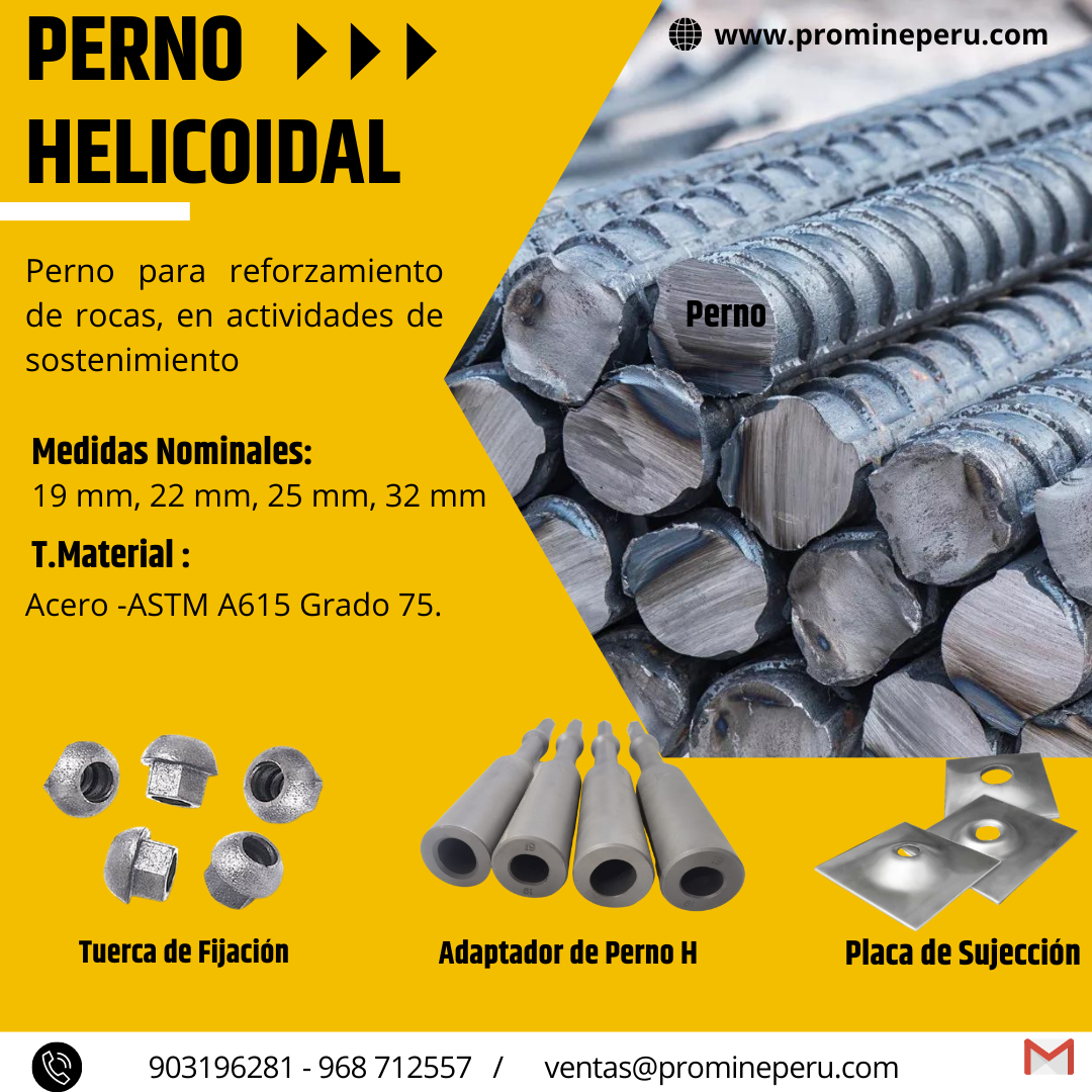 PERNO HELICOIDAL RESISTENCIA ALTA CALIDAD PROMINE AQP